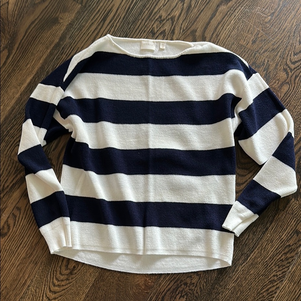 Navy and White Striped Sweater